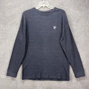 Beverly Hills Polo Club Mens Shirt Size‎ XL Blue Loungwear Waffle Knit Crew